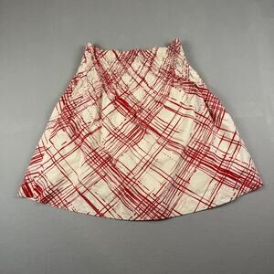 MEXX Red Abstract Print Full Skirt Size 6